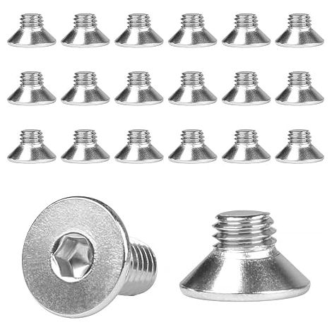 Vis à Tête Fraisée M8x10mm, 20 Pièces Vis Boulon 304 Inox, Vis Hexagonales Acier Inoxydable A2 V2A Filetage, Métrique Cylindrique Avec Six Pans Creux Vis (DIN7991/ISO10642) (1/4)