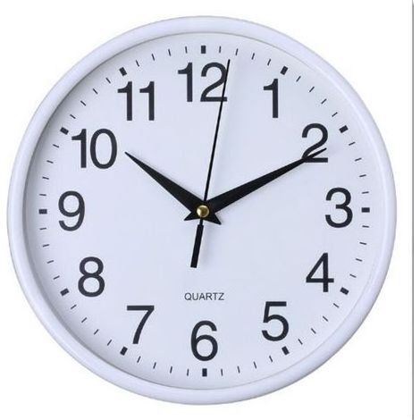 pair Horloge murale en plastique - 20 cm - Chiffres arabes - Horloge murale silencieuse - À quartz - Pour l'école, le bureau, le salon (1/4)