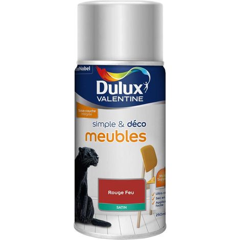 Aérosol Simple & Deco Meubles Satin Rouge Feu 250 mL - Dulux Valentine