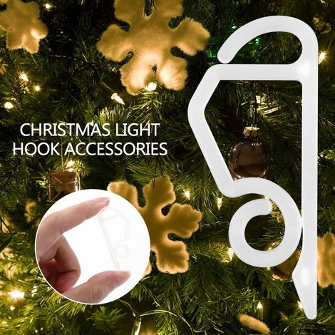 Seitlicher Schiebehaken für Lichterketten, wetterfester Kunststoffclip für den Außenbereich, geeignet für Lichterketten und Weihnachtsdekorationen (20 Stück) (1/5)