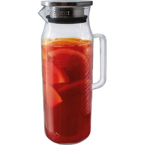 Carafe verre 1,5 litres avec filtre accessoires boisson servir boissons (1/4)