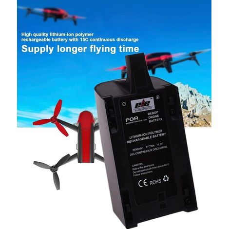 Lot de 2 batteries rechargeables de rechange pour drone Parrot Bebop 3.0 - 2500 mAh 11,1 V (1/5)