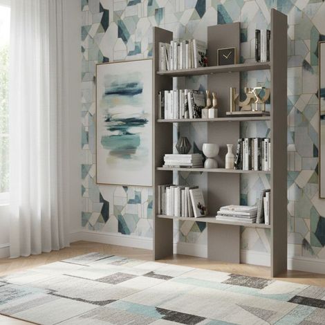 Libreria versatile: design moderno, montaggio facile, ideale per soggiorno, studio e cameretta - Grigio fumo