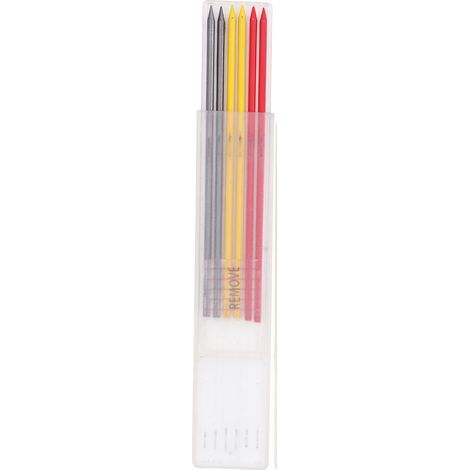 Zerodis Recharge pour Crayon de Menuisier, Marqueurs HB Imperméables avec une Large Gamme d'applications pour le Travail du Bois (Noir + Rouge + Jaune). (1/5)