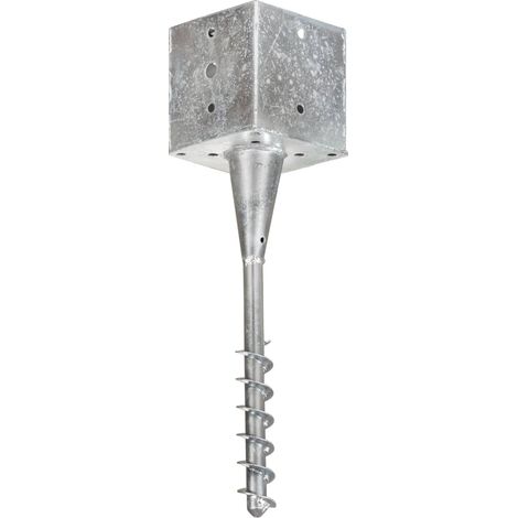 vidaXL Erdpfähle 6 Stück Silber 14x14x58 cm Galvanisiertes Stahl