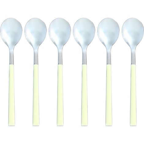 Lot de 6 cuillères à café en acier inoxydable, COLORAMA