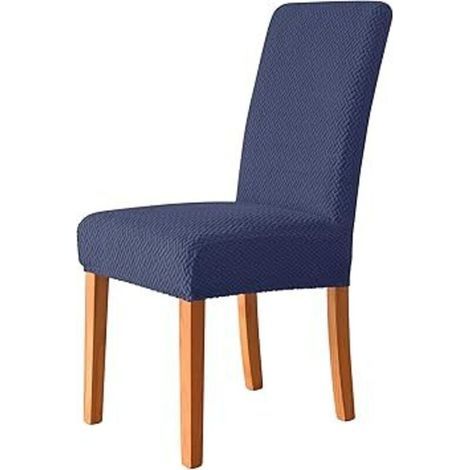 Housse de chaise bleu marine, housse de chaise de salle à manger douce et extensible, très (1/5)