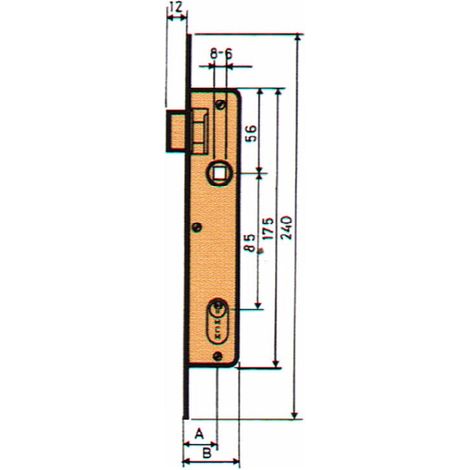 SERRATURA DA INCASSO P/MET 1/2CIL