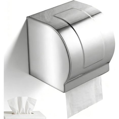 Toilettenpapierhalter, Wand-Toilettenpapierhalter, Rollenhalter aus Edelstahl, Katzensicherer Toilettenpapierbezug, Wasserdichtes Zubehör (1/5)