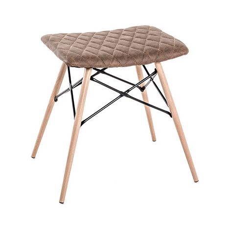 Tabouret 48x40x47 cm en PU marron et pieds en métal