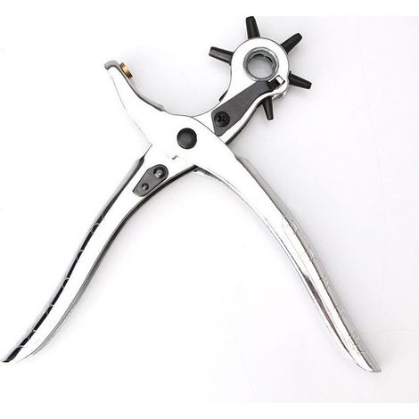 Pince Perforatrice Multifonctionnelle en Métal, Perforateur à Trous Ronds Multiespécifications, Outil de Perforation Universel pour Cuir, Ceinture, Papier et Tissu