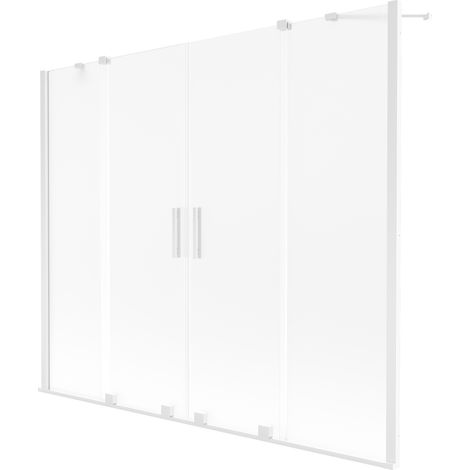 Mexen Velar Duo Badewannen-Falttür 2-flügelig ausziehbar 200 x 150 cm, matt, weiß - 896-200-000-32-20 (1/2)