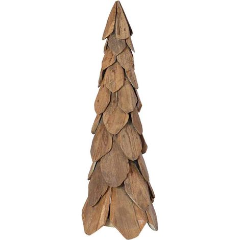 Árbol de Navidad con soporte Marrón 80 cm Madera de teca maciza vidaXL