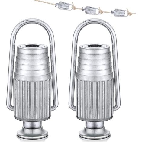 pezzi di tenditori per corda da stendino in metallo, tenditori per corda da stendino in alluminio per impieghi gravosi per pulegge e per fissare i vestiti, forniture per la casa (1/5)