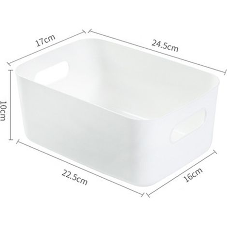 PP-Schreibtischkorb, Kosmetikbox mit Griff, mittelgroßer weißer Organizer für kleine Gegenstände für Zuhause (1/2)