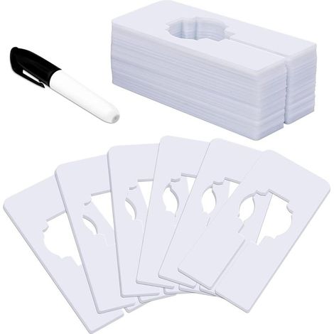 Inscriptible et pour Trier 30 Séparateurs de Placard Rectangulaires en synthétique clair avec un (1/4)