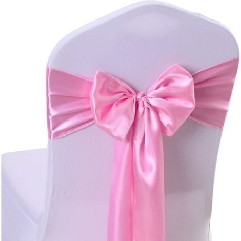 Set mit 10 hellrosa Stuhlhussen aus Satin, 17 x 275 cm, ideal für Hochzeiten, Partydekorationen und Thanksgiving-Veranstaltungen