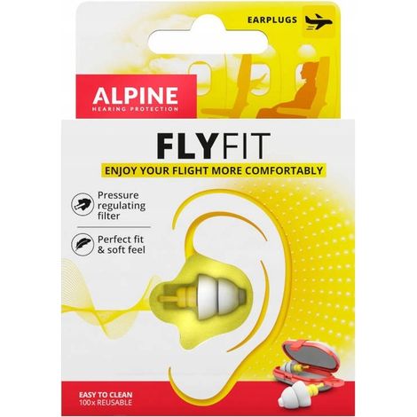 Tapones para los oídos Alpine FlyFit para volar y viajar. (1/4)