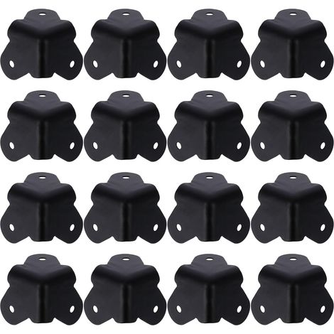 Lot de 16 Protections d'angle, Fer noir, 4,40 cm, Pour boîtier haut-parleur, Amplificateur, Meuble audio