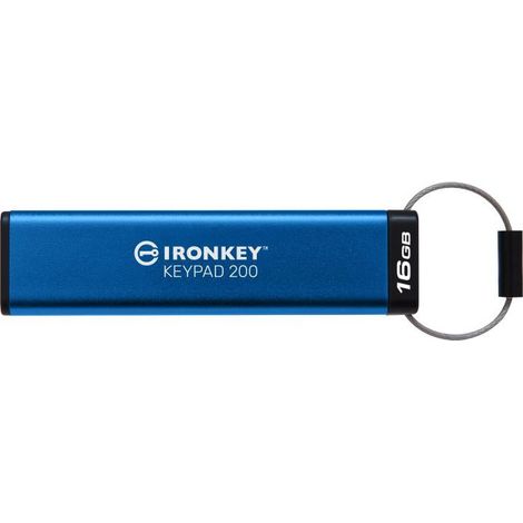Kingston Technology IronKey Keypad 200 USB-Stick USB Typ-A 3.2 Gen 1 (3.1 Gen 1) Blau (1/5)