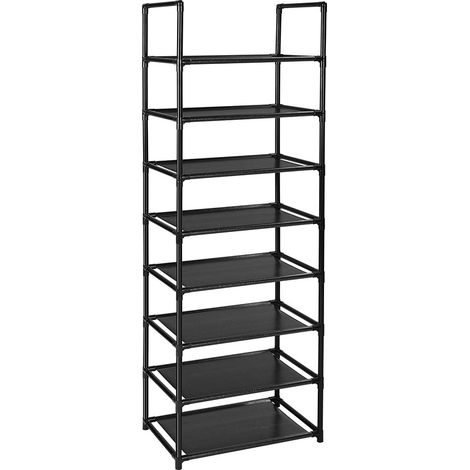 Étagère Chaussures 8 Niveaux 46x28x140cm Plastique Vertical (1/5)