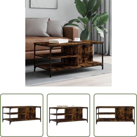 Wohnzimmer Couchtisch - Couchtisch Räuchereiche 100x50x45 cm Holzwerkstoff (1/5)