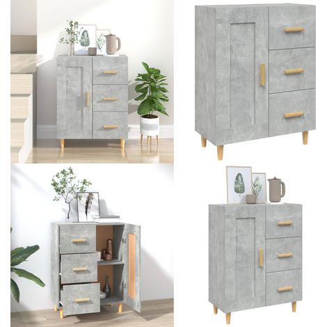 Buffet Gris béton 69,5x34x90 cm Bois d'ingénierie - Buffet Gris - Meuble Rangement - Commode - Armoire Laterale - Mobilier Salon - Home & Living (1/5)