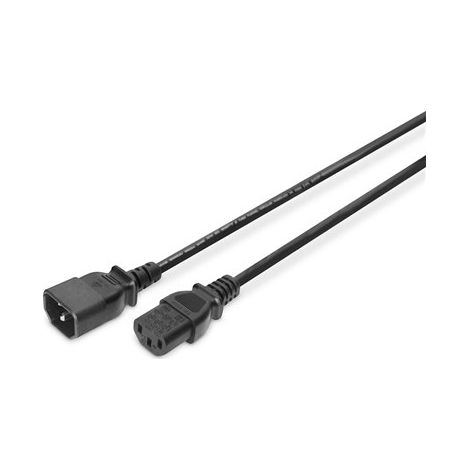 Digitus Kaltgeräte, Strom Kabel [1x Kaltgeräte-Stecker C14 - 1x Kaltgeräte-Buchse C13] 1.80 m Schwar (1/3)