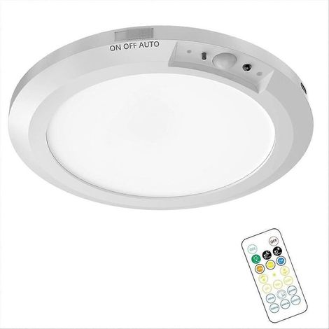 Plafonnier magnétique rechargeable avec détecteur de mouvement et télécommande 3 couleurs à intensité variable (1/5)