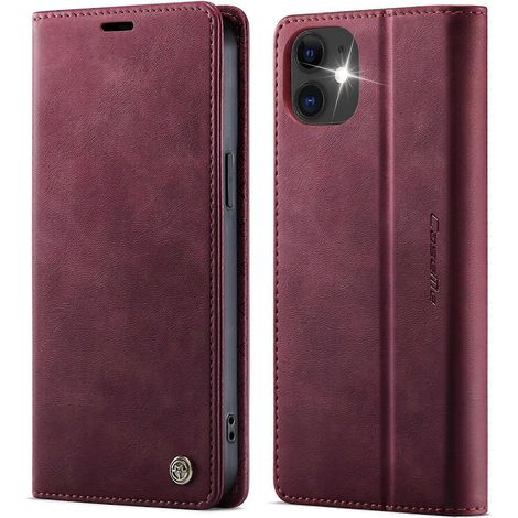 Compatible pour iPhone 12 mini 5,4 pouces Coque CASEME 033 Series RFID Portefeuille Support Veau Texture Cuir Couverture de Téléphone (1/5)