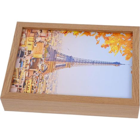 Cadre Photo Coffre-Fort en Bois Naturel Boîte de Rangement Cachée pour Argenté et Bijoux Mini Coffre Sécurisé pour Maison et Bureau Organisateur Discret 1 Pièce (1/5)