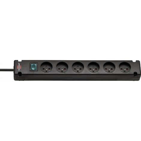 Regleta de corriente Bremounta con interruptor, cable de 1,5 m H05VV-F 3G1,5, 6 enchufes