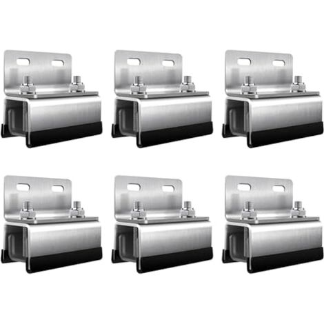 Kit de Support de Panneau Solaire pour Camping-Car, Support de Montage de Panneau Solaire, Pince D'extrémité Solaire, en Acier inoxydable, Convient pour les Camping-Cars(6 PCS) (1/5)