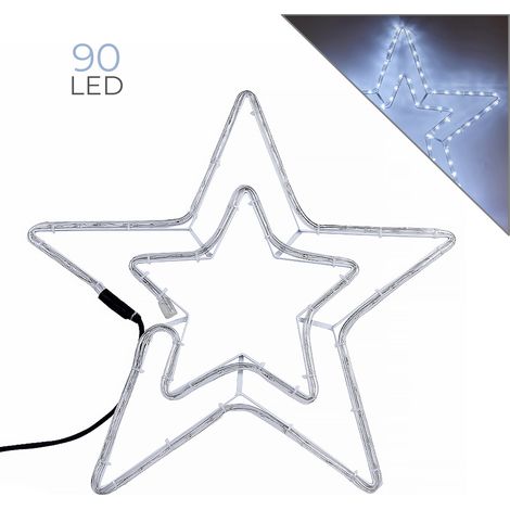 STELLA LUMINOSA LED DECORATIVA 90 LUCI BIANCHE PER INTERNI ED ESTERNI - IDEALE PER DECORAZIONI NATALIZIE (1/7)