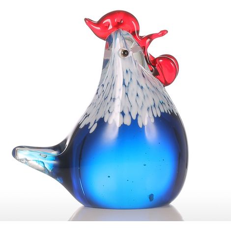 Sculpture en verre Tooarts Petite Poule Décoration intérieure Art moderne en verre Sculpture ornementale Cadeau Artisanat animalier