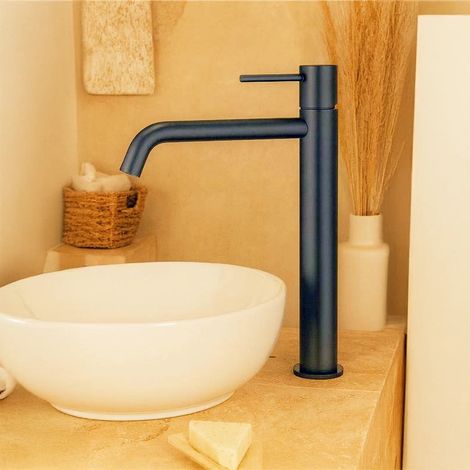 Exagonshop Rubinetto alto ciotola senza scarico ottone grigio