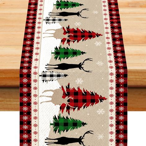 Decoration Noel, Chemin Table Noel 33 x 180 cm, Décoration Table Noël, Deco Table Noel, Chemin de Table Noël idéale pour repas (1/4)