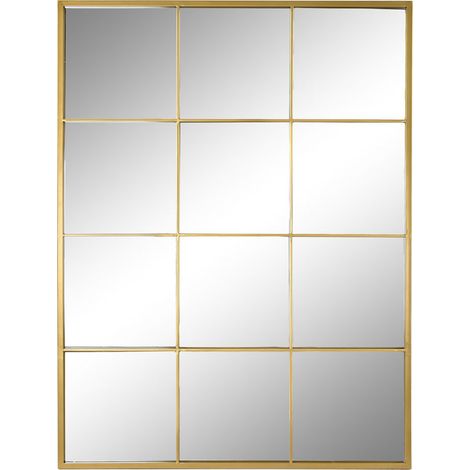 Espejo Hierro Cristal 90X2X120 Ventana Dorado (1/3)