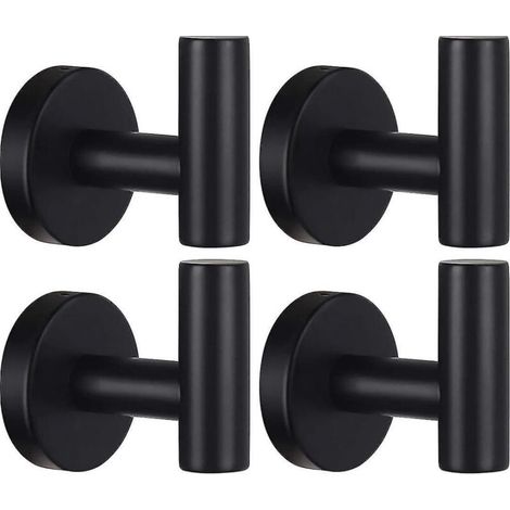 Gancho para toallas de pared para baño, gancho para bata, negro mate, acero inoxidable SUS 304, resistente.