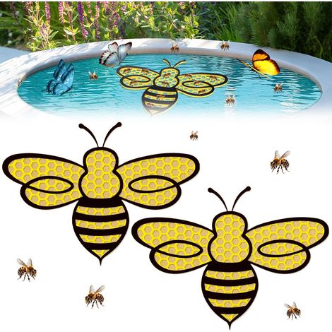 2Pcs Abeille Flottante, Station d'Arrosage pour Jardin, Île Pollinisatrice Flottante en Forme d'abeille, Nourrisseur d'Abeilles pour Décoration de Jardin Assoiffé de Pollinisateurs (1/5)