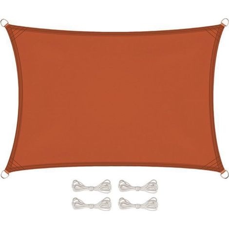 Voile d'ombrage rectangulaire imperméable et anti-UV - 2 x 3 m - Terracotta (1/5)