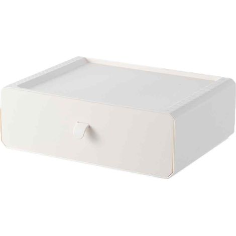 Boîte de rangement blanche à 10 compartiments pour sous-vêtements, anti-poussière, empilable, en plastique, pour soutiens-gorge, c (1/5)