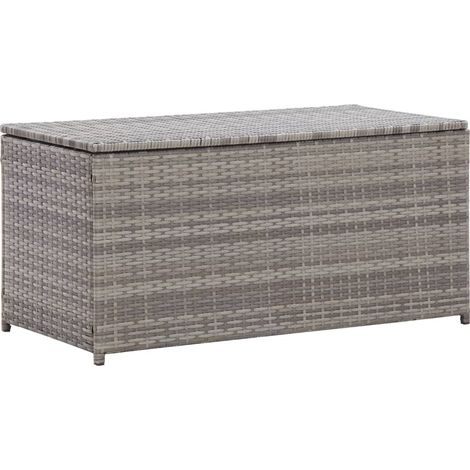 GRAND Coffre de jardin Gris Polyrotin 100 X 50 X 50. Rangement facile et discret (1/5)