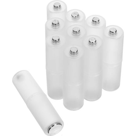 Adaptateur de Pile AAA vers AA en PP Blanc, Lot de 10 Convertisseurs de Batterie Compatibles Plupart des Appareils Électroniques (1/5)