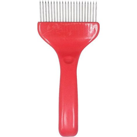 2 pièces d'outils apicoles pour l'exportation, grande fourchette rouge à 21 broches, fourchette à miel fraîchement coupée en acier inoxydable épaissi à manche épais (1/5)