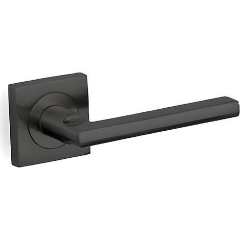 Ensemble de rosaces carrées al/noir 115 mm aluminium noir INTHER, design moderne et élégant