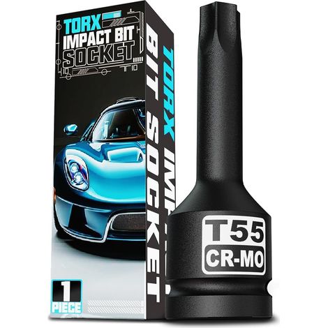 1/2" Douille à Embouts à Choc Étoile Torx T55, en CR-MO, Pour les Pièces Automobiles, La Réparation de Machines (1/4)