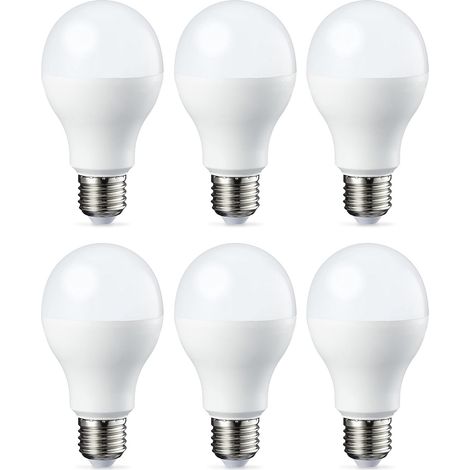 Ampoule LED E27 A60 avec culot à vis, 14W (équivalent ampoule incandescente 100W), blanc chaud, dimmable - Lot de 6 (1/5)