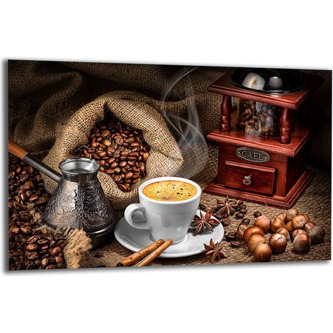 PLAQUE DE PROTECTION EN VERRE POUR CUISINIÈRE 80x52 CAFÉ (1/5)