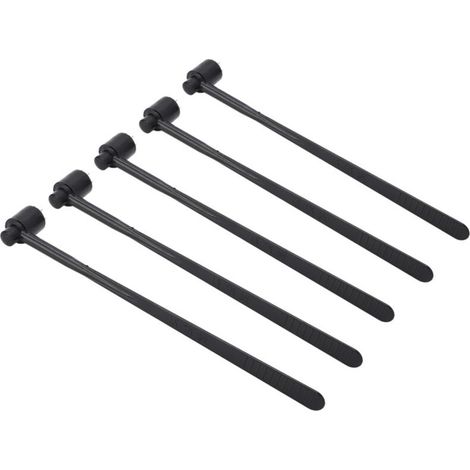 Marteau dermique Plum Blossom (lot de 5) à une extrémité, manche en ABS noir et acier inoxydable, pour usage industriel (1/5)